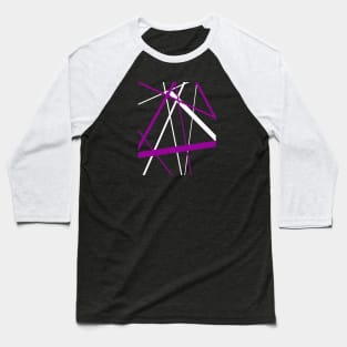 Criss Cross Purple and White Lines Baseball T-Shirt